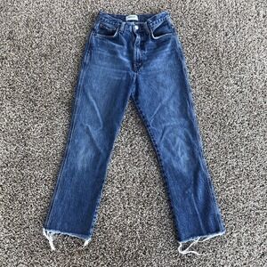 Agolde Pinch Jeans Womens Size 24 (23x25) High Rise 100% Organic Cotton Fringe